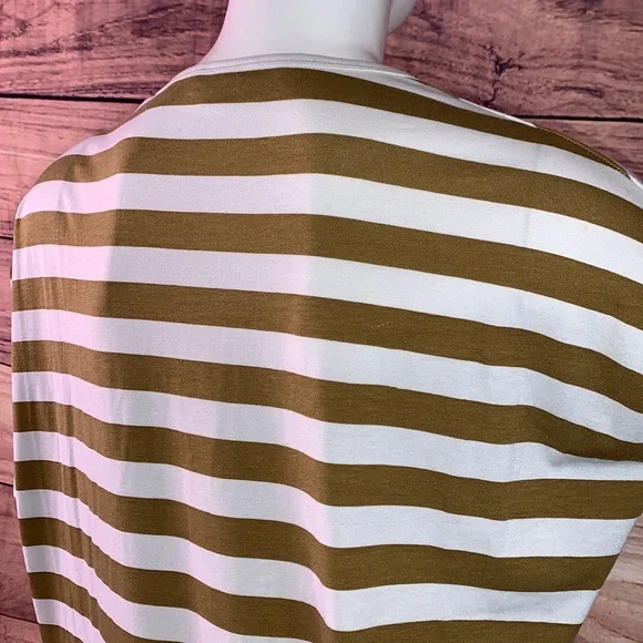 Lularoe Irma tunic loose blouse hi-low shirt XS oversize golden brown stripe - Picture 8 of 15
